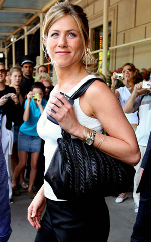 Jennifer Aniston Leather. Jennifer Aniston is trying
