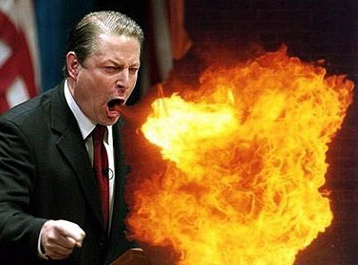 Al Gore Shooting Fireball Out Of His Mouth