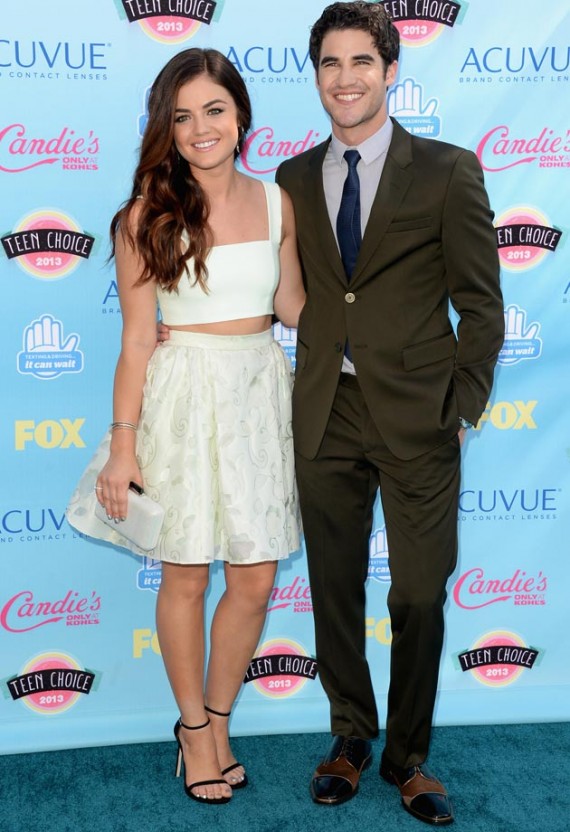 Darren Criss and Lucy Hale host this year's Teen Choice Awards. (Getty)