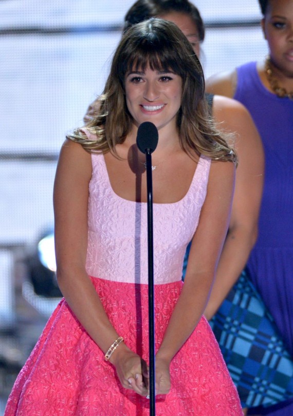 All hearts went out to Lea Michele for the night. (Invision/AP)