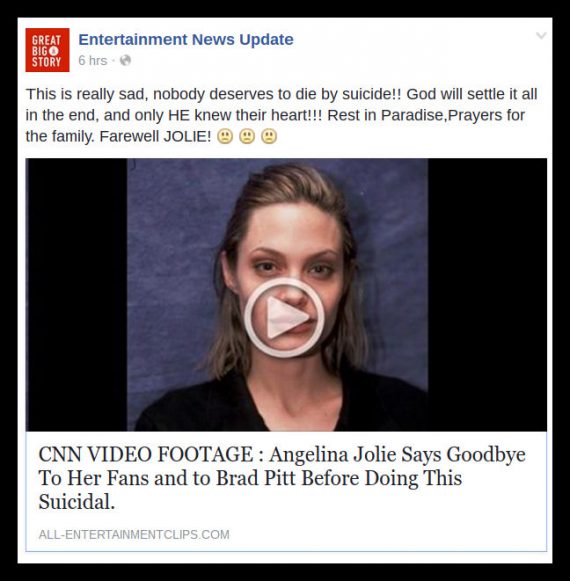 Angelina Jolie death hoax
