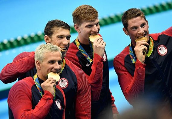 Michael Phelps and team win