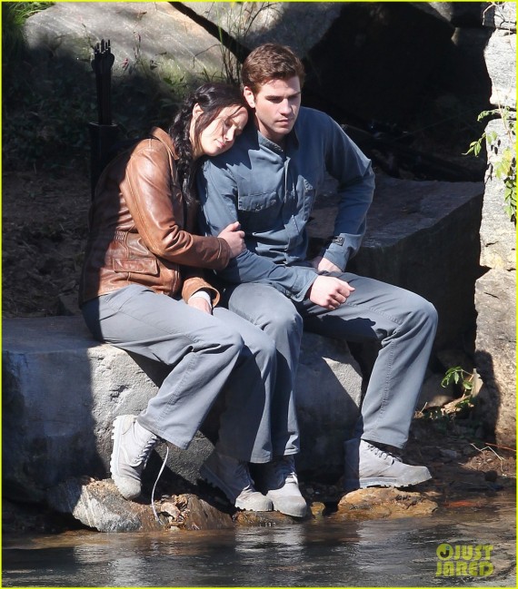 THE GAMES HAVE BEGUN! Jennifer Lawrence and Liam Hemsworth get close as they film the 3rd installment of the 'Hunger Games' in Atlanta
