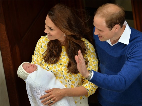Prince William and Kate Middleton with daughter
