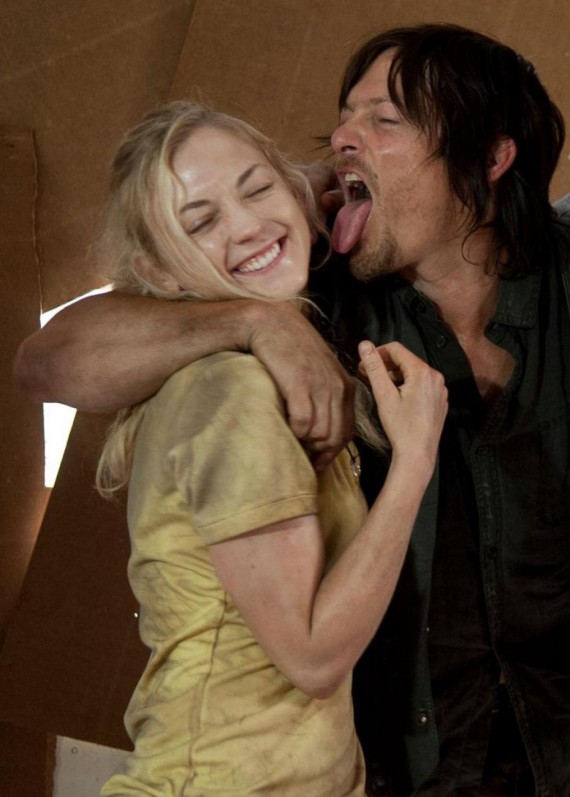 Emily Kinney and Norman Reedus